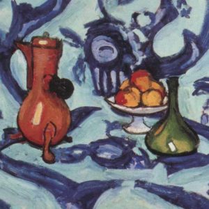 painting with coffee pot and fruit