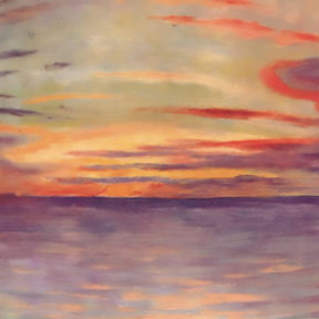 Sunset over lake