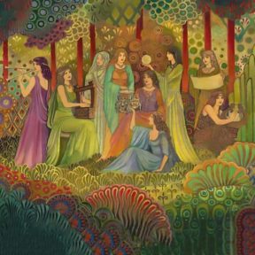 9 Muses painting by Emily Balivet