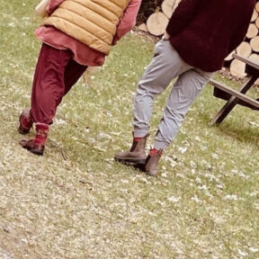 2 people walking