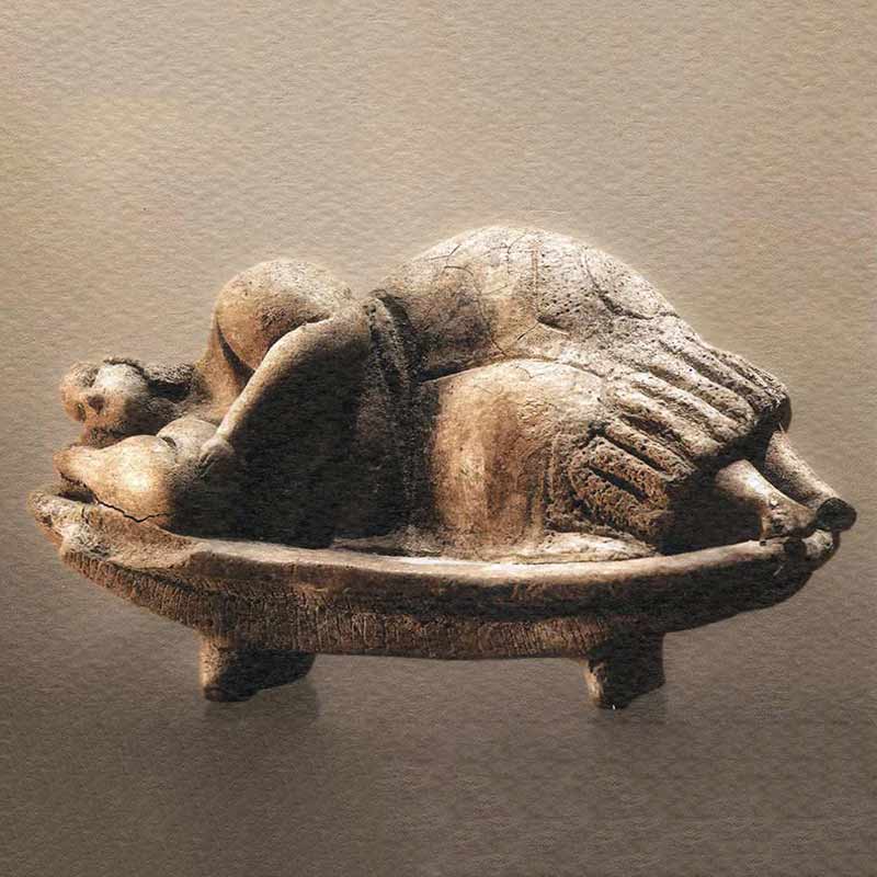 sculpture of The Sleeping Woman from prehistoric Malta