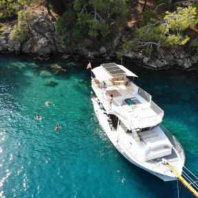 Swimming off a boat