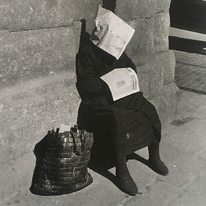 Siesta of the Lottery Vendor Plaza Mayor Madrid Spain by Inge Morath