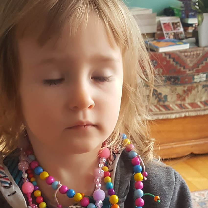 child meditating